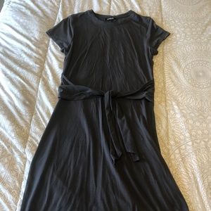 Express Medium Grey Dress w/ front tie